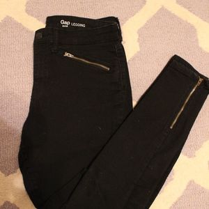 Gap Black Leggings with Zippers